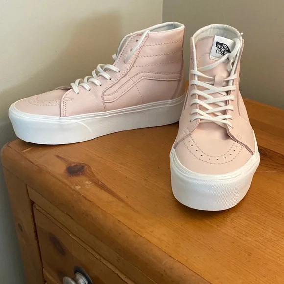 Vans Women's Pink High-Top Sneakers - Picture 3 of 13